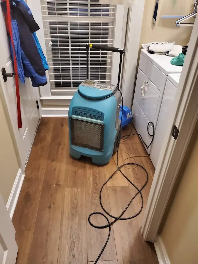 Commercial dehumidifier deployed for Flood Damage Cleanup in Omaha